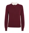 Sandro Wool Ruffle-neck Sweater In Red
