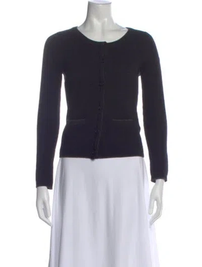 Pre-owned Sandro Wool Scoop Neck Sweater In Blue