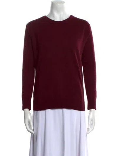 Pre-owned Sandro Wool Scoop Neck Sweater In Burgundy