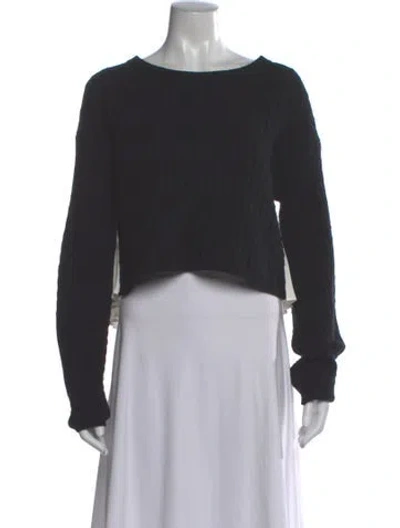 Pre-owned Sandro Wool Scoop Neck Sweater In Gray