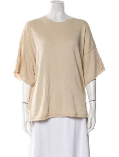 Pre-owned Sandro Wool Scoop Neck Sweater In Neutral