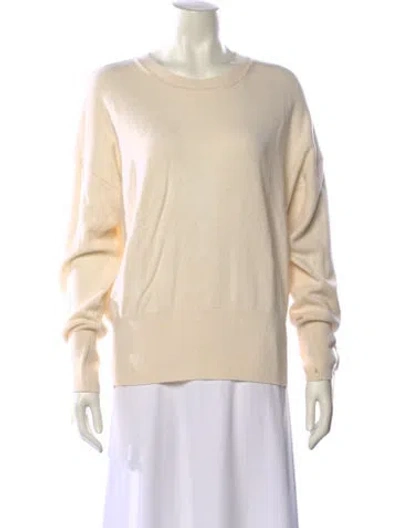 Pre-owned Sandro Wool Scoop Neck Sweater In Neutral
