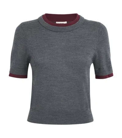 Sandro Wool Short-sleeve Sweater In Black