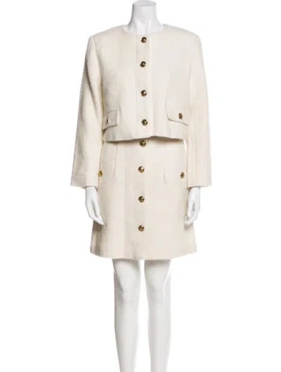 Pre-owned Sandro Wool Skirt Suit In Neutral