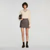 Sandro Wool Skort In Greige