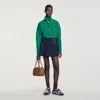 Sandro Wool Skort With Buttons In Navy Blue