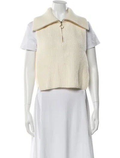 Pre-owned Sandro Wool Sleeveless Top In Neutral