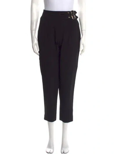 Pre-owned Sandro Wool Straight Leg Pants In Black