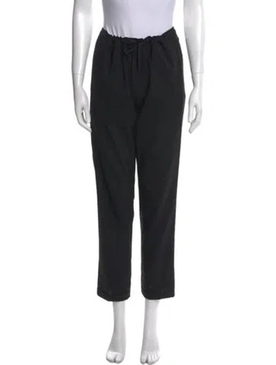Pre-owned Sandro Wool Straight Leg Pants In Black