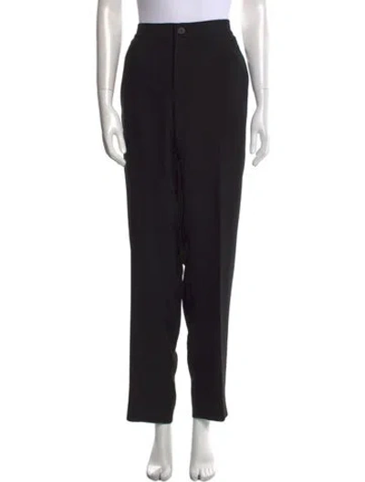 Pre-owned Sandro Wool Straight Leg Pants In Black