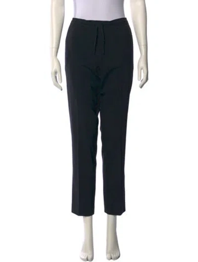 Pre-owned Sandro Wool Straight Leg Pants In Black