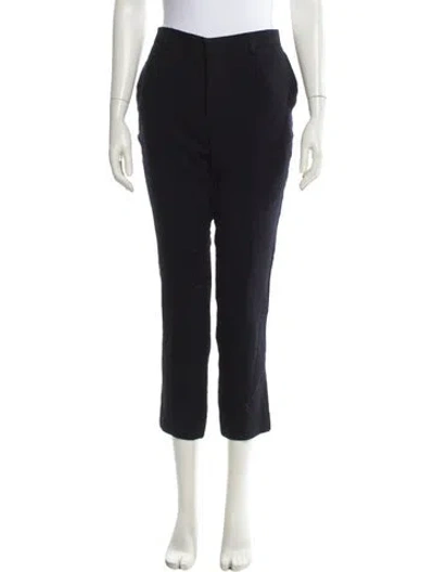 Pre-owned Sandro Wool Straight Leg Pants In Black