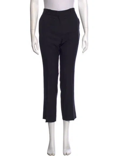 Pre-owned Sandro Wool Straight Leg Pants In Black