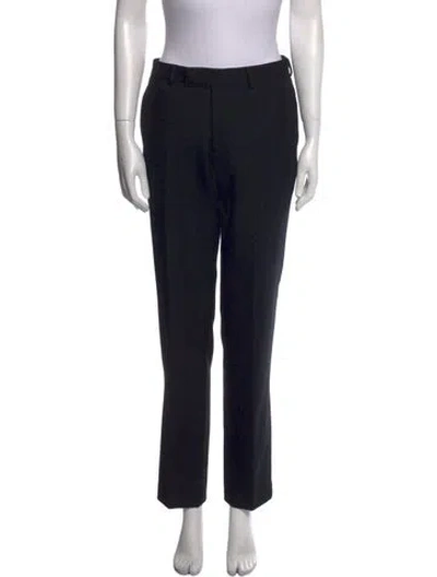 Pre-owned Sandro Wool Straight Leg Pants In Black