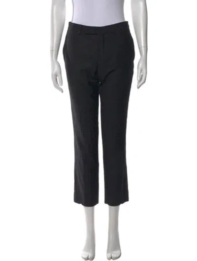 Pre-owned Sandro Wool Straight Leg Pants In Black