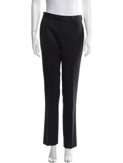 Pre-owned Sandro Wool Straight Leg Pants In Black