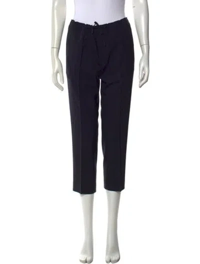 Pre-owned Sandro Wool Straight Leg Pants In Black