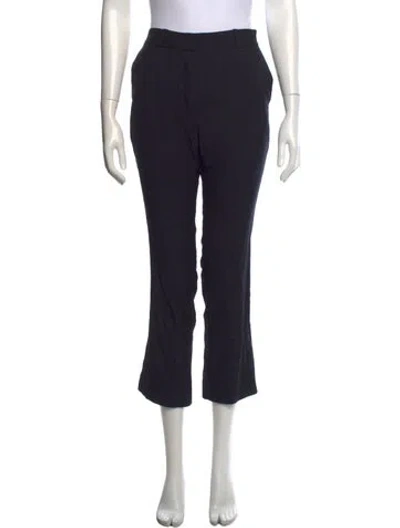 Pre-owned Sandro Wool Straight Leg Pants In Black