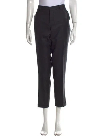 Pre-owned Sandro Wool Straight Leg Pants In Black