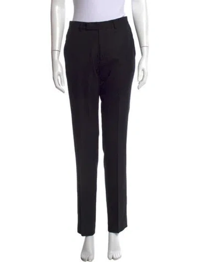 Pre-owned Sandro Wool Straight Leg Pants In Black
