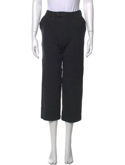 Pre-owned Sandro Wool Straight Leg Pants In Black