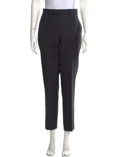 Pre-owned Sandro Wool Straight Leg Pants In Black