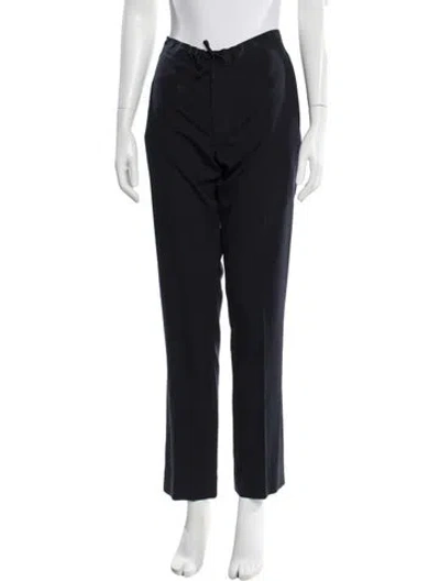Pre-owned Sandro Wool Straight Leg Pants In Blue