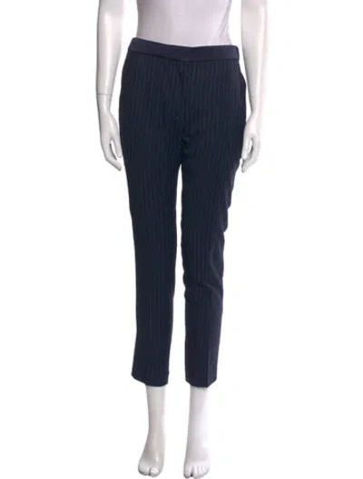 Pre-owned Sandro Wool Straight Leg Pants In Blue