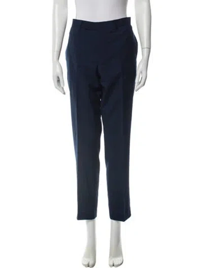 Pre-owned Sandro Wool Straight Leg Pants In Blue