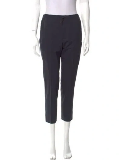 Pre-owned Sandro Wool Straight Leg Pants In Blue
