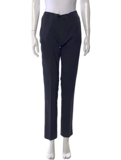 Pre-owned Sandro Wool Straight Leg Pants In Blue