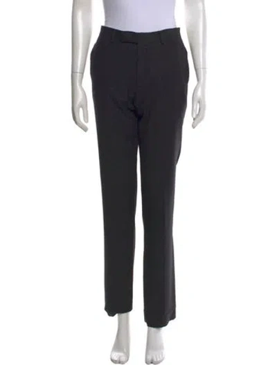 Pre-owned Sandro Wool Straight Leg Pants In Blue