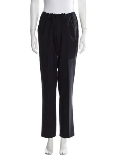 Pre-owned Sandro Wool Straight Leg Pants In Blue