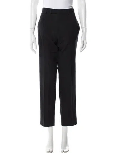 Pre-owned Sandro Wool Straight Leg Pants In Blue