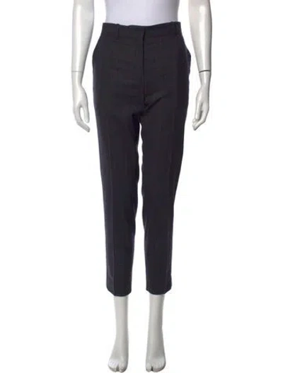 Pre-owned Sandro Wool Straight Leg Pants In Blue