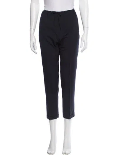 Pre-owned Sandro Wool Straight Leg Pants In Blue