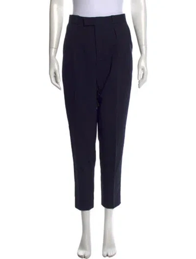 Pre-owned Sandro Wool Straight Leg Pants In Blue