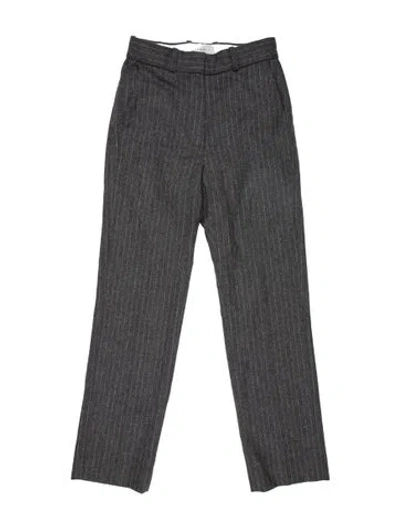 Pre-owned Sandro Wool Straight Leg Pants In Gray