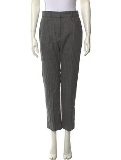 Pre-owned Sandro Wool Straight Leg Pants In Gray