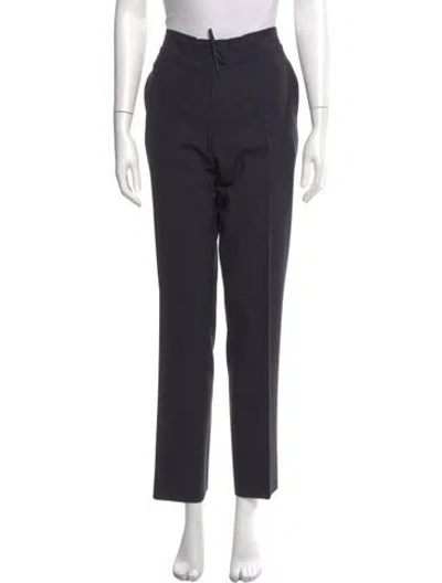 Pre-owned Sandro Wool Straight Leg Pants In Gray