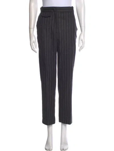 Pre-owned Sandro Wool Straight Leg Pants In Gray