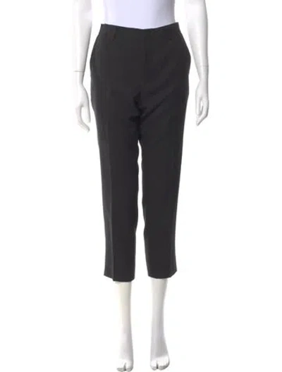 Pre-owned Sandro Wool Straight Leg Pants In Gray