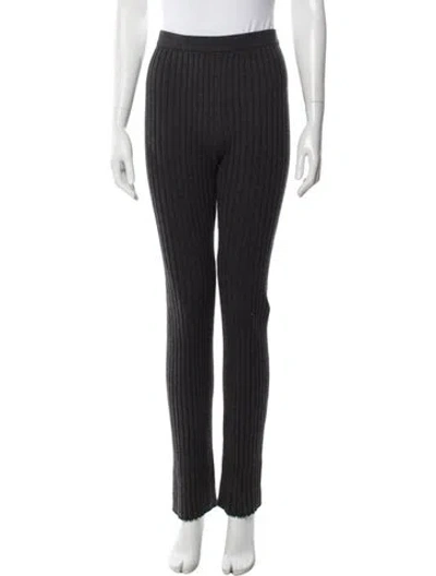 Pre-owned Sandro Wool Straight Leg Pants In Gray