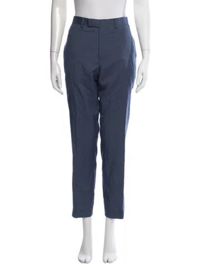 Pre-owned Sandro Wool Straight Leg Pants In Green