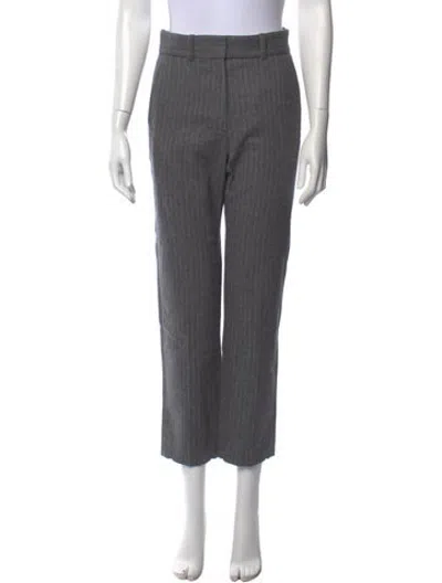 Pre-owned Sandro Wool Straight Leg Pants In Grey