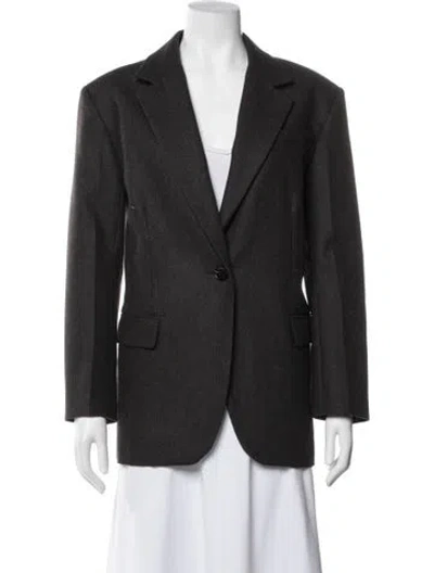 Pre-owned Sandro Wool Striped Blazer In Brown
