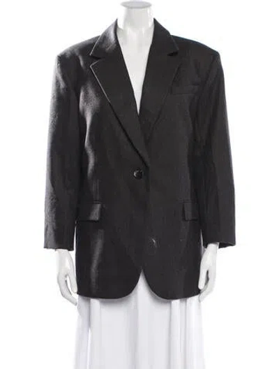 Pre-owned Sandro Wool Striped Blazer W/ Tags In Black