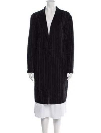 Pre-owned Sandro Wool Striped Evening Jacket In Black