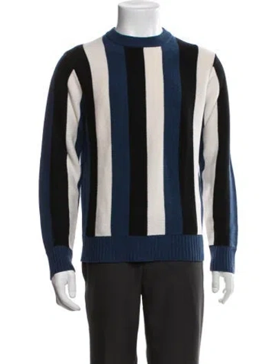 Pre-owned Sandro Wool Striped Pullover In Black