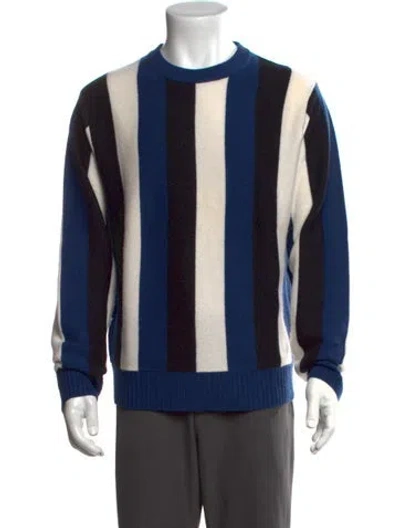 Pre-owned Sandro Wool Striped Pullover In Blue
